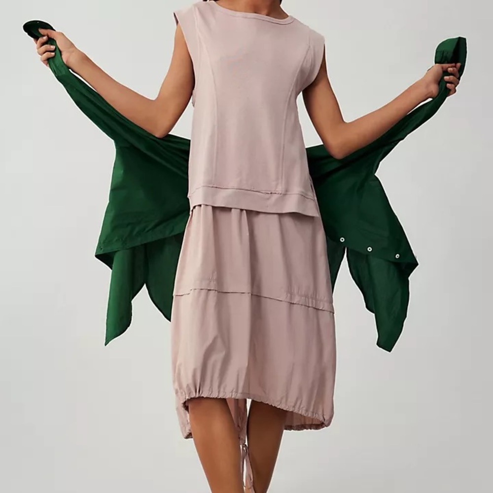 Daily Practice by Anthropologie Layered Short Sleeve Asymmetrical Dress